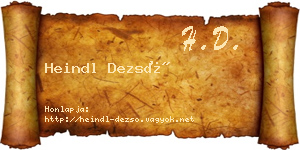 Heindl Dezső névjegykártya